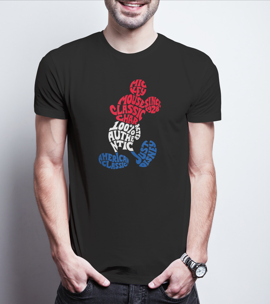 Disney Mickey Mouse American Classic 100% Authentic Since 1928 Just Character T-Shirt
