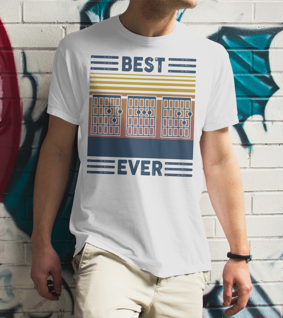 Best Chords Ever Vintage Guitar Father T-Shirt