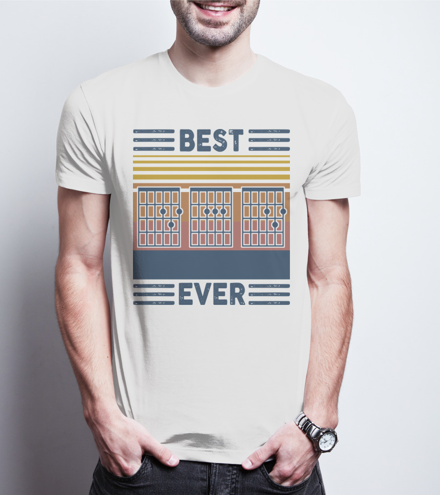 Best Chords Ever Vintage Guitar Father T-Shirt