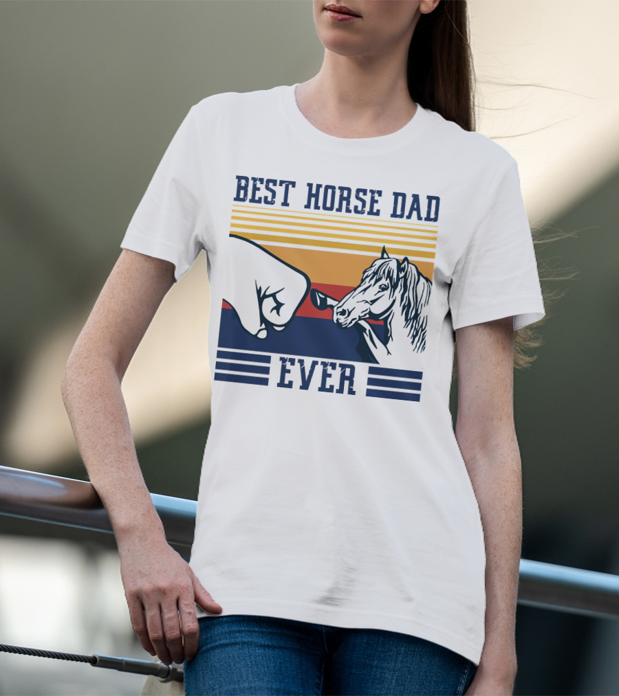 Best Horse Dad Ever Fist Bump Vintage Father T-Shirt