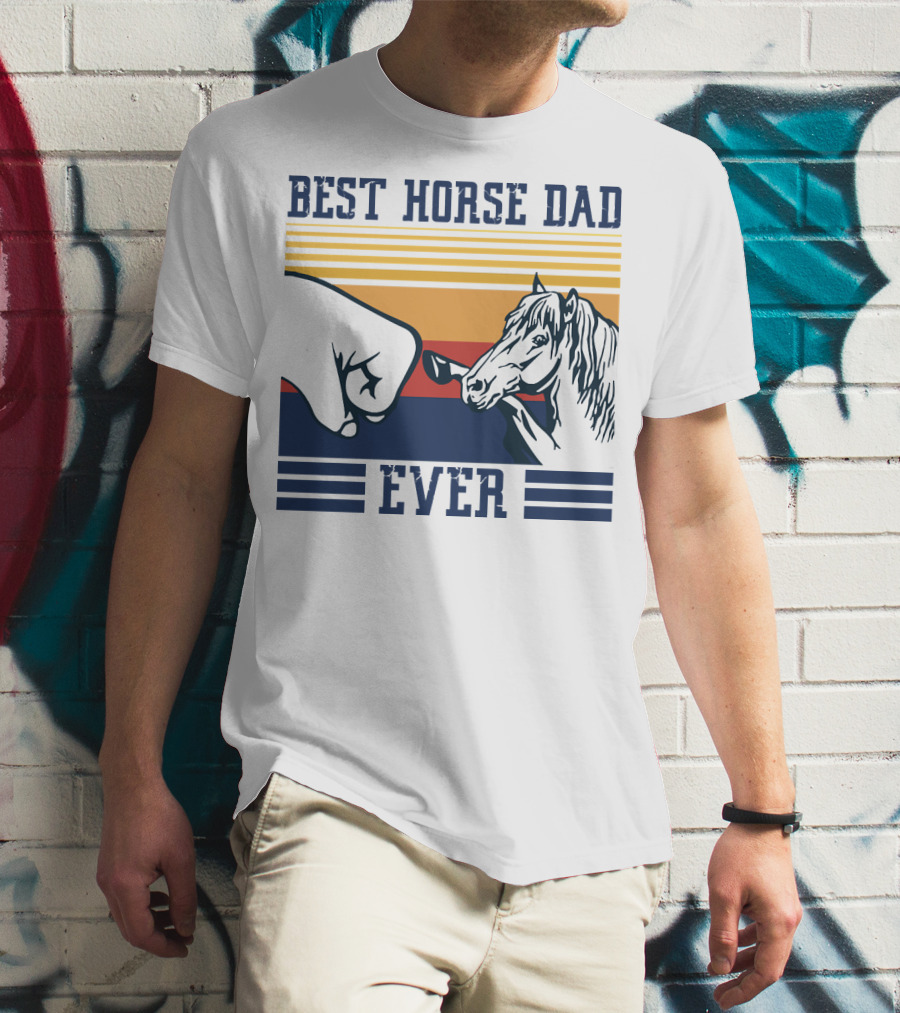 Best Horse Dad Ever Fist Bump Vintage Father T-Shirt