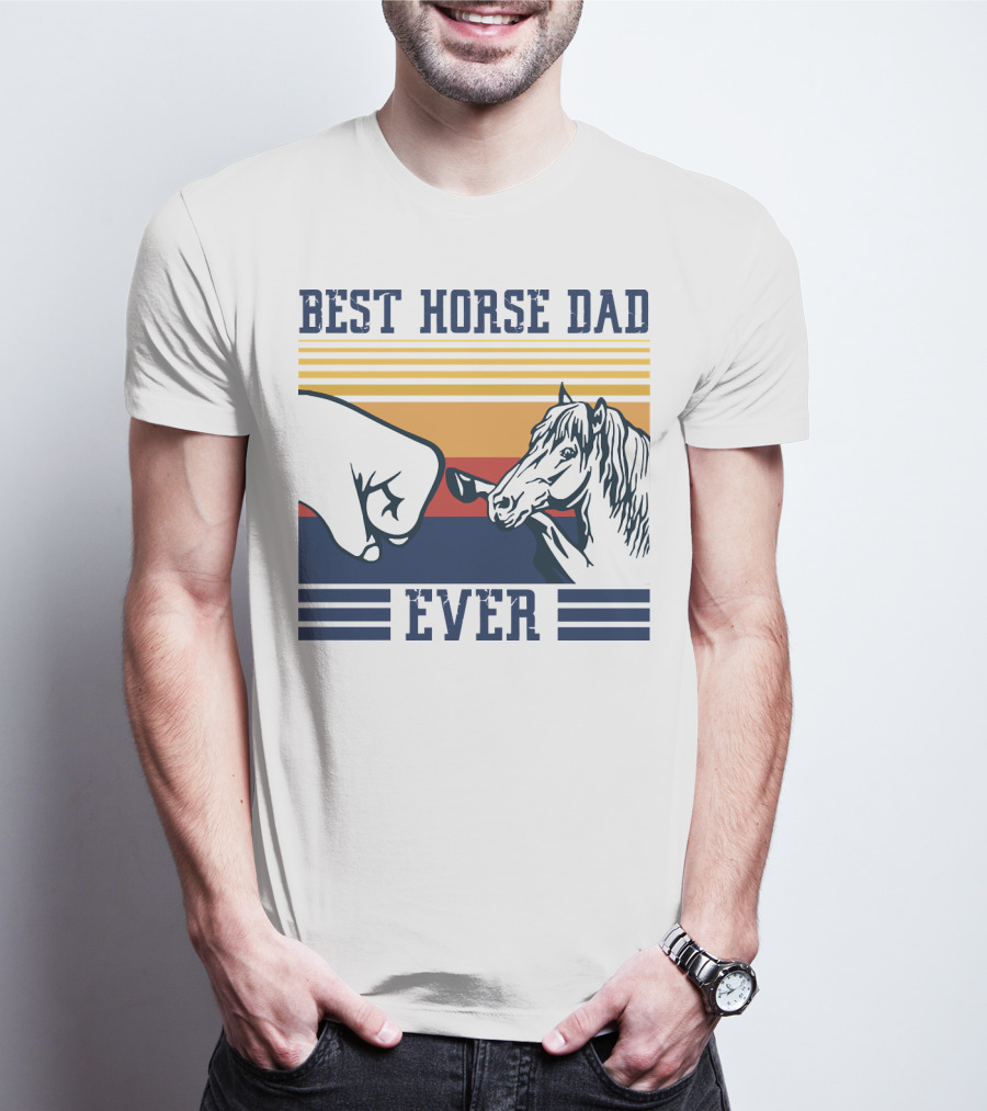 Best Horse Dad Ever Fist Bump Vintage Father T-Shirt