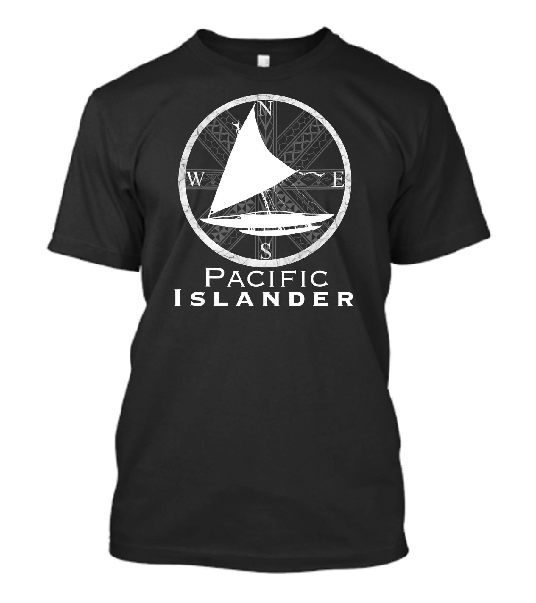 Pacific Islander Tribal Canoe Compass Sailboat T-Shirt