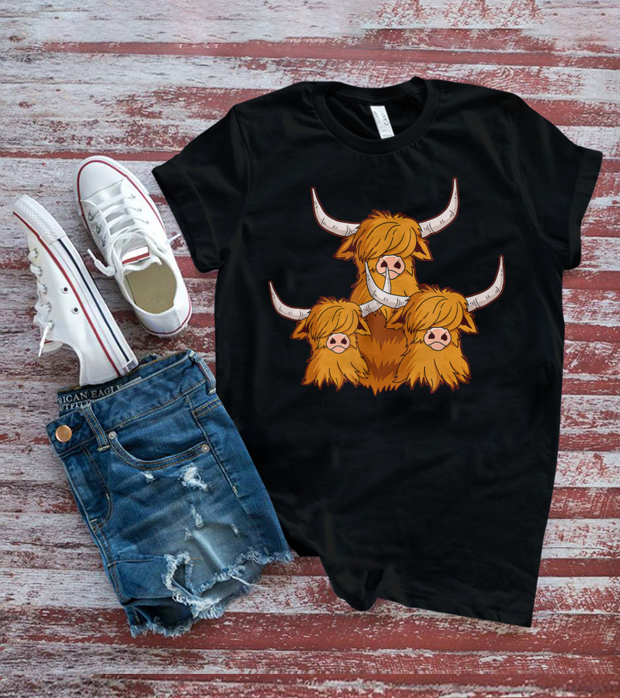 Scottish Highland Cow Trio Highland Cows T-Shirt