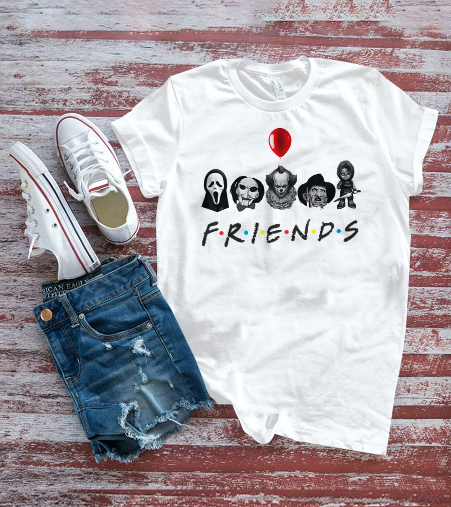 Horror Movie Characters Halloween Friends Balloon T-Shirt
