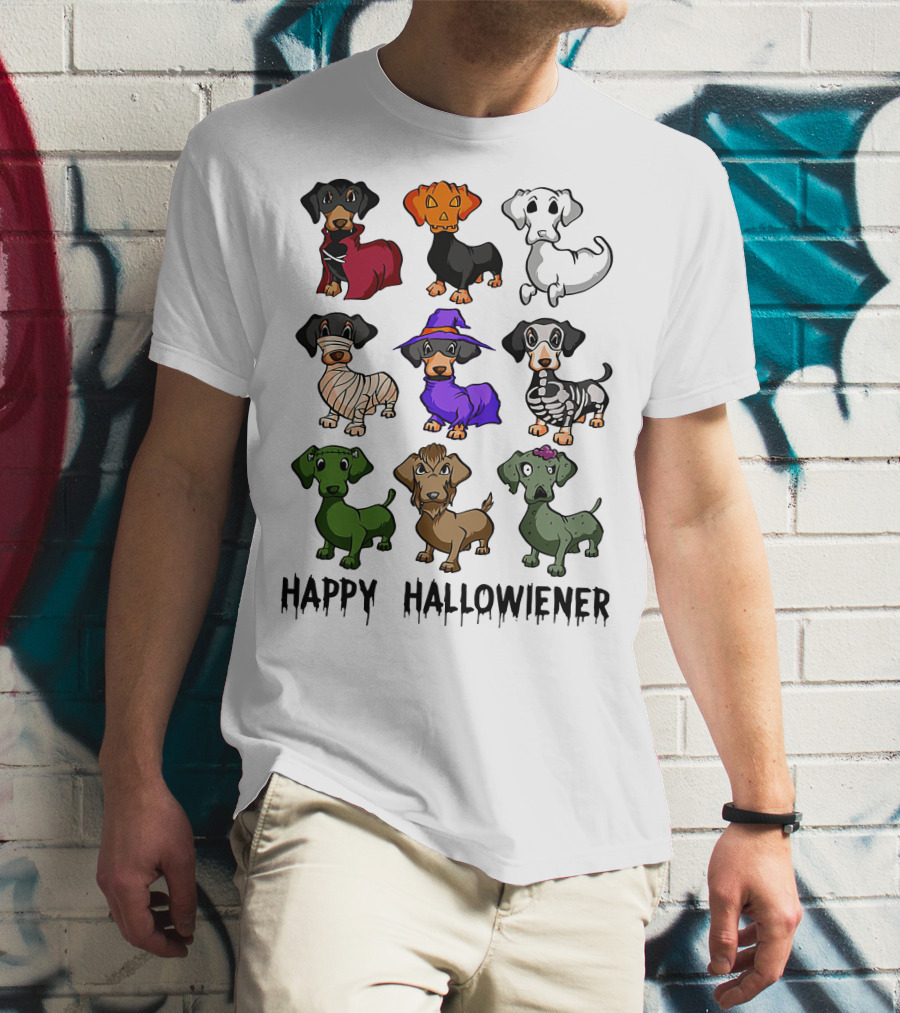 Happy Hallowiener Dachshund Costume Fun Halloween Dogs T-Shirt