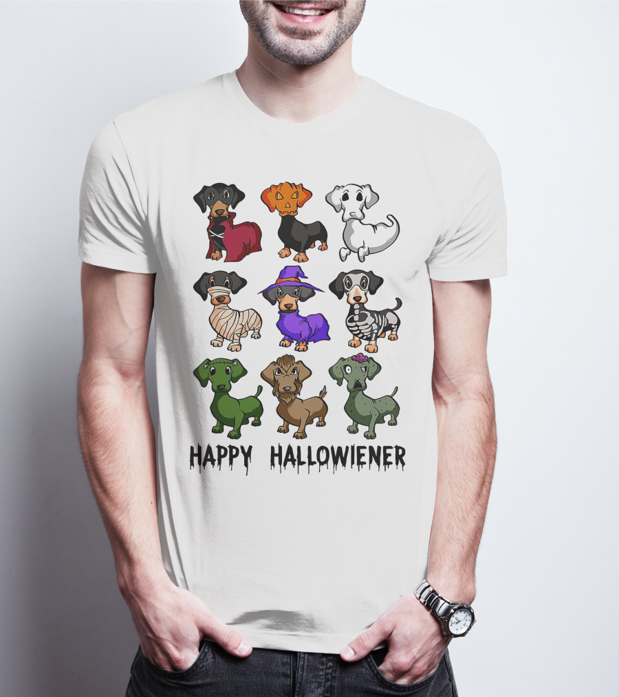 Happy Hallowiener Dachshund Costume Fun Halloween Dogs T-Shirt