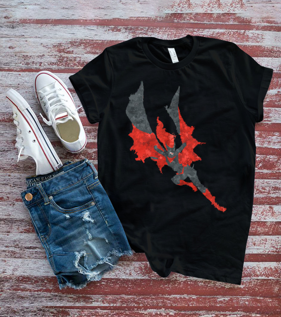 Batwoman Red And Black Silhouette Dynamic Action Pose T-Shirt