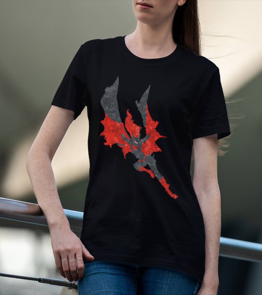 Batwoman Red And Black Silhouette Dynamic Action Pose T-Shirt