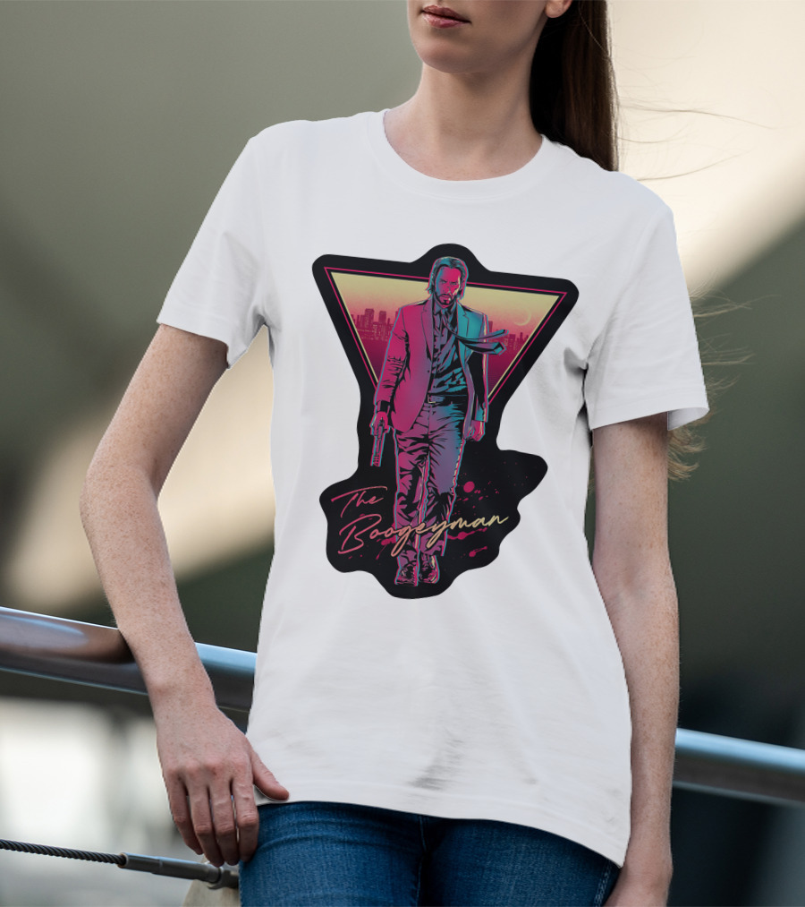 Keanu Reeves The Boogeyman Neon Cityscape T-Shirt