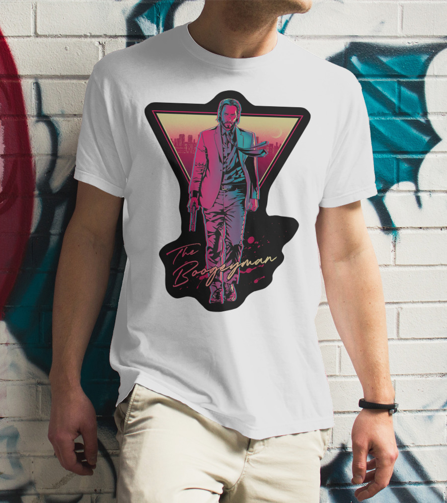 Keanu Reeves The Boogeyman Neon Cityscape T-Shirt