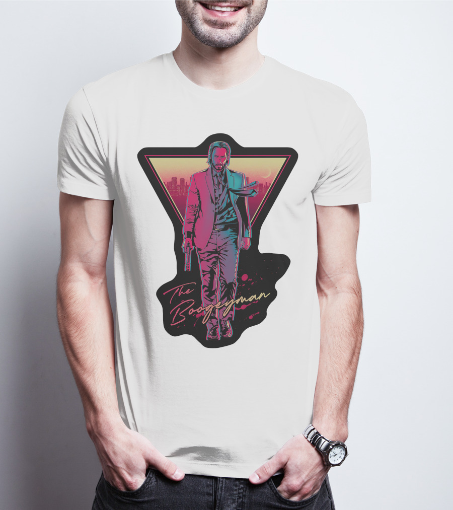 Keanu Reeves The Boogeyman Neon Cityscape T-Shirt