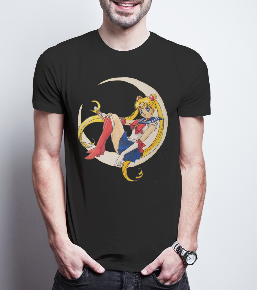 Sailor Moon Crescent Wand And Moon T-Shirt