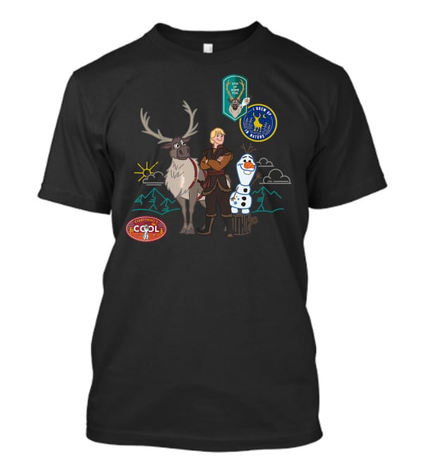Disney Frozen 2 Olaf Sven Kristoff Everything's Cool Summertime Fun Patches T-Shirt