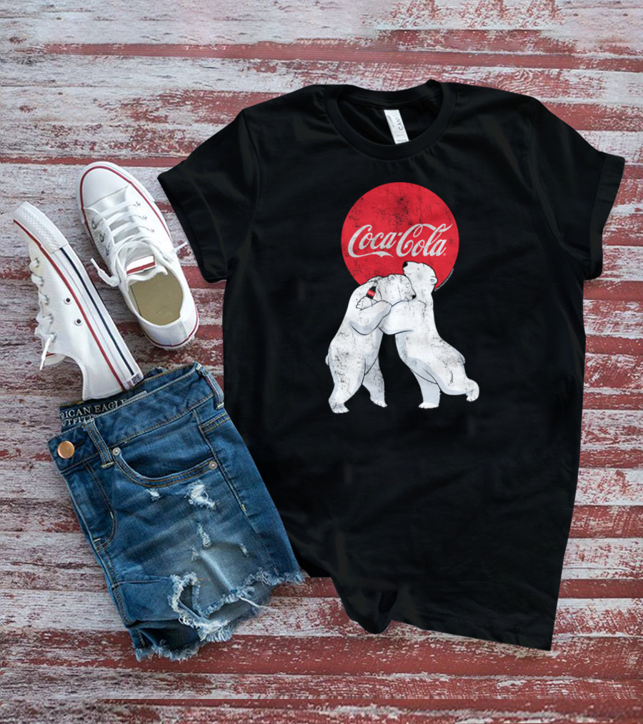 Coca Cola Christmas Polar Bears Embrace Classic T-Shirt