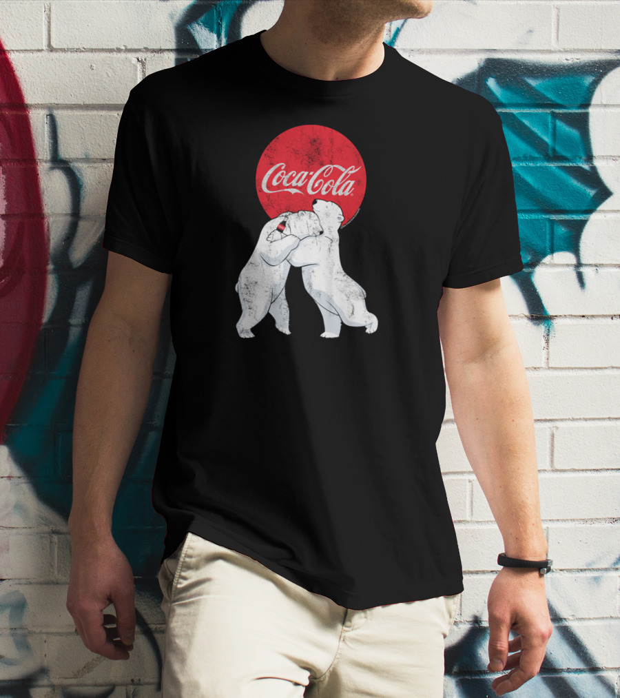 Coca Cola Christmas Polar Bears Embrace Classic T-Shirt