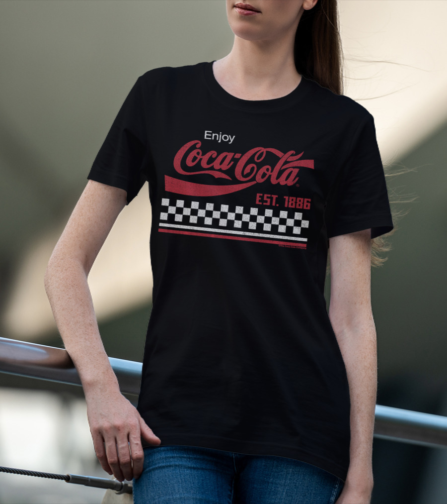 Enjoy Coca Cola Est. 1886 Checkerboard T-Shirt