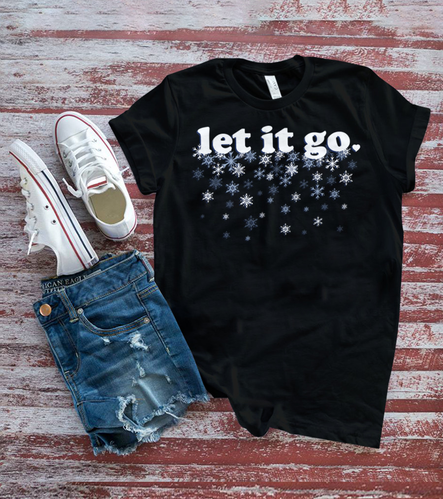 Let It Go Snowfall Text Disney Frozen T-Shirt