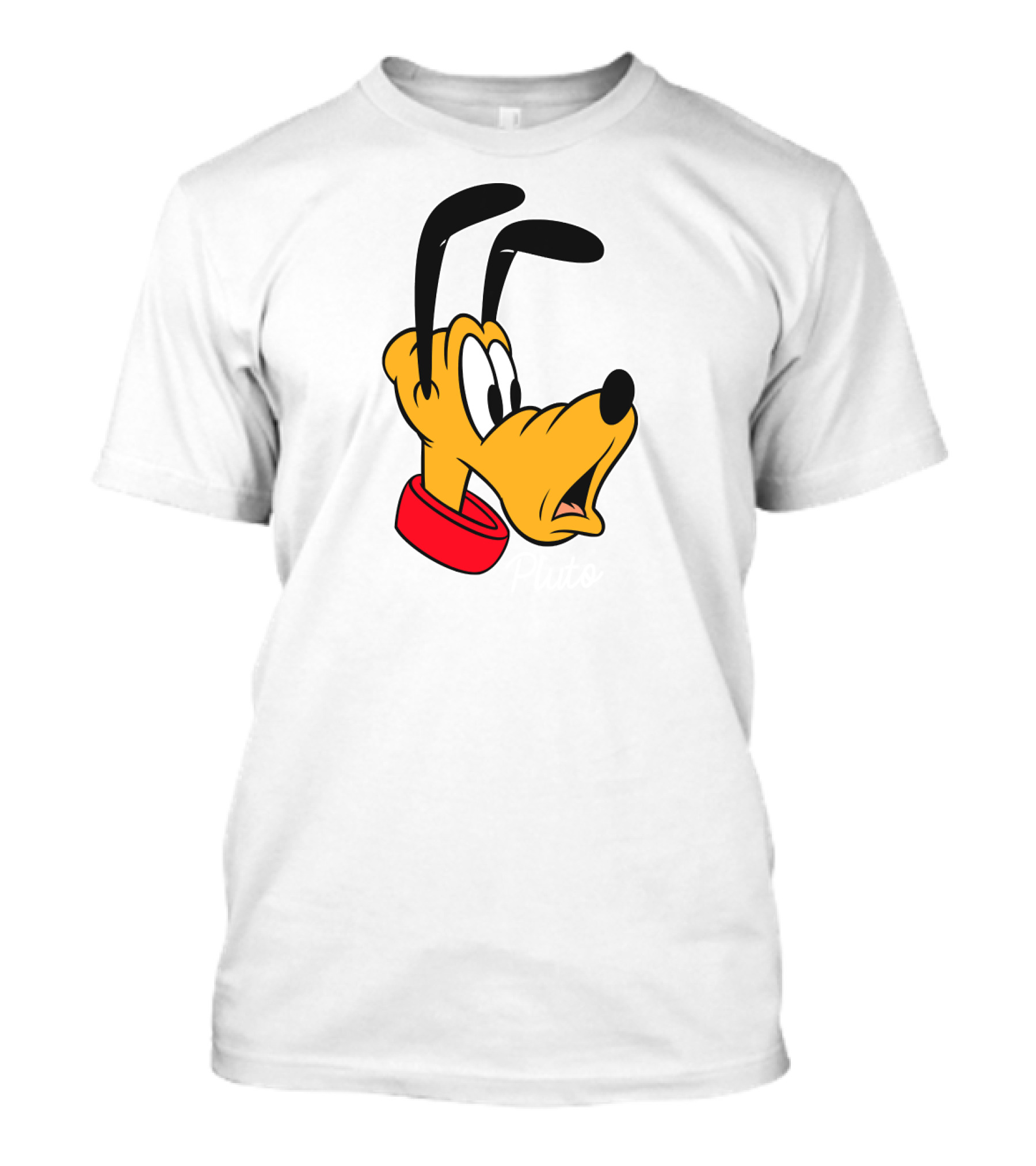 Disney Mickey And Friends Pluto Big Face With Red Collar T-Shirt