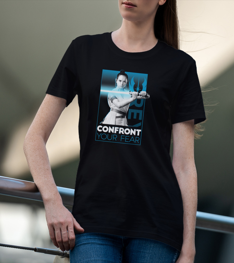 Star Wars The Rise Of Skywalker Rey Confront Your Fear Jedi T-Shirt