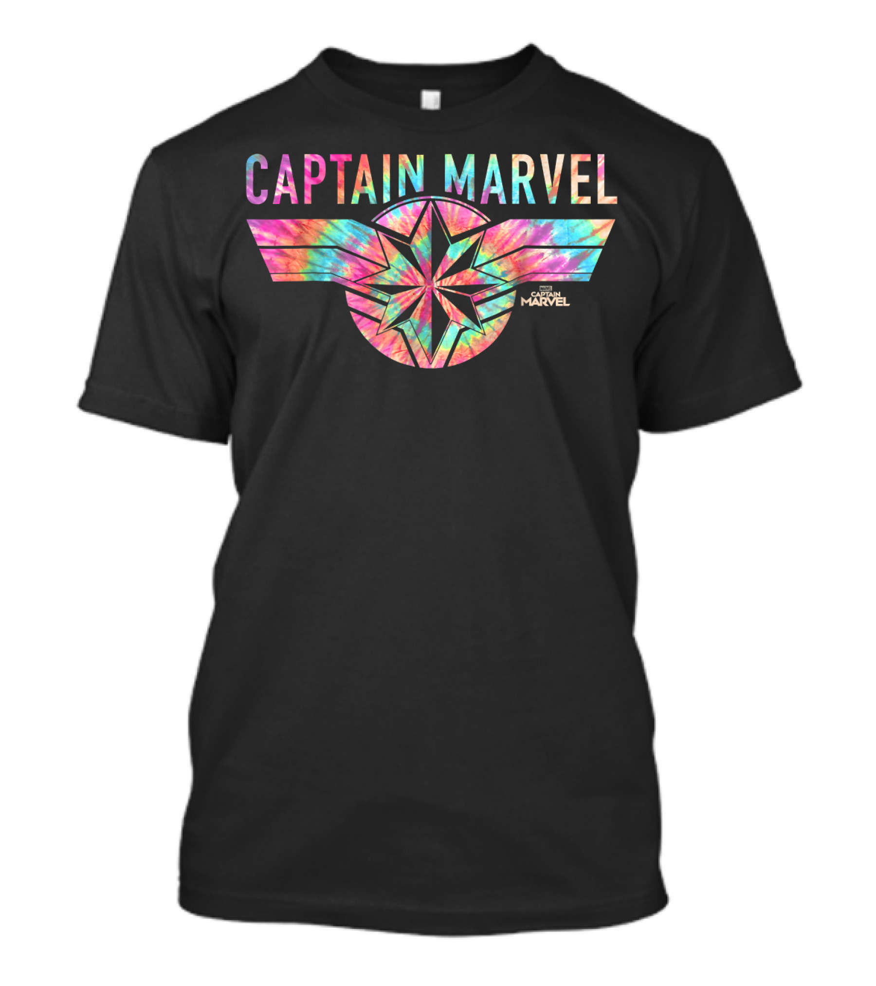 Captain Marvel Tie Dye Logo Banner Marvel Studios T-Shirt