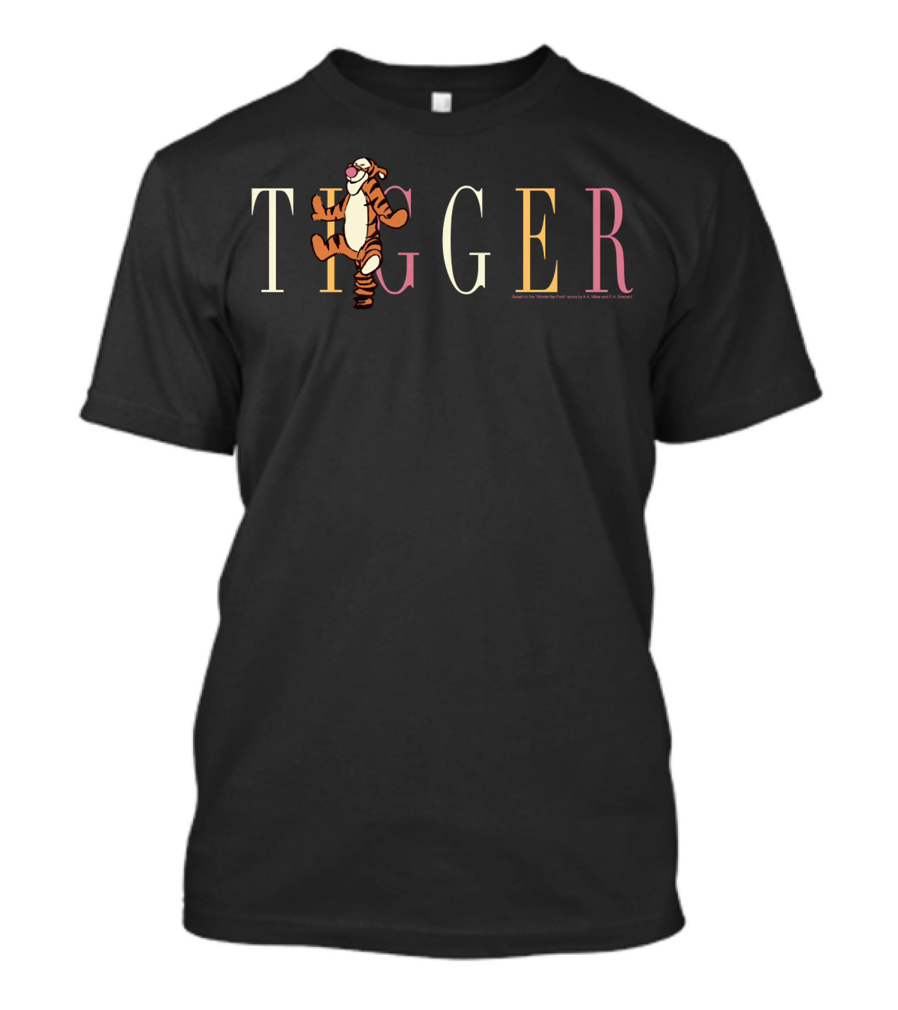 Disney Winnie The Pooh Tigger Character Typography T-Shirt