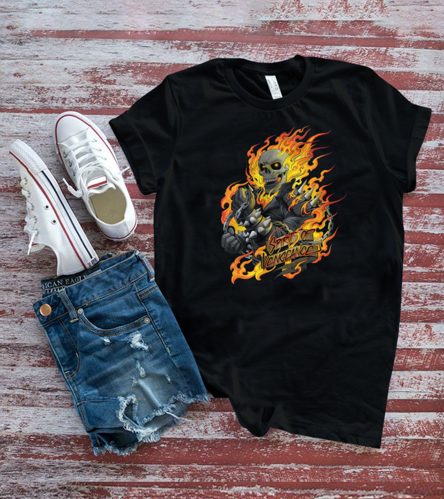 Ghost Rider Marvel Spirit Of Vengeance Flaming Skull T-Shirt