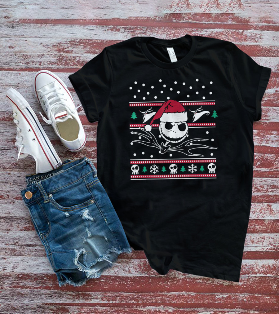 Disney Nightmare Before Christmas Jack Skellington Santa Ugly Christmas T-Shirt