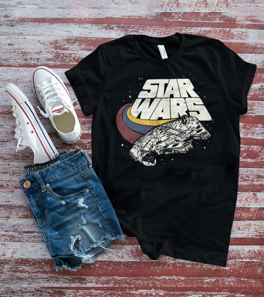 Star Wars Millennium Falcon Retro Three Stripes T-Shirt