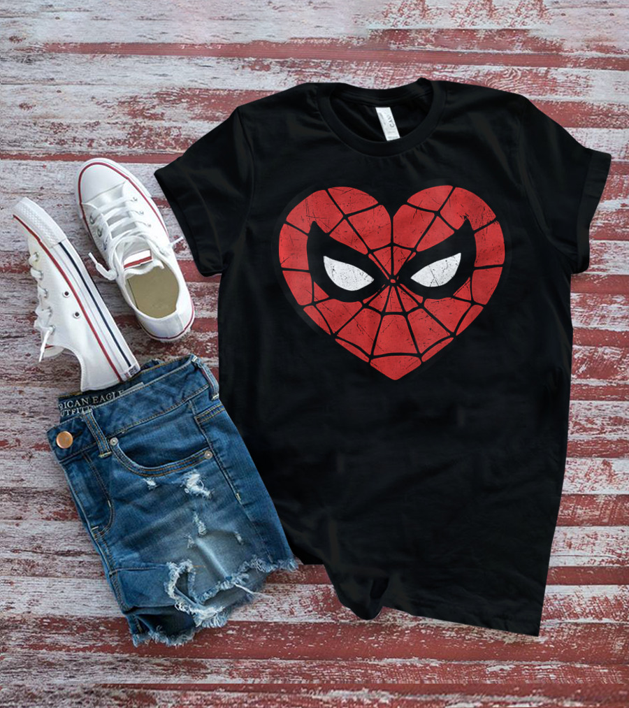 Spider Man Heart Mask Marvel T-Shirt