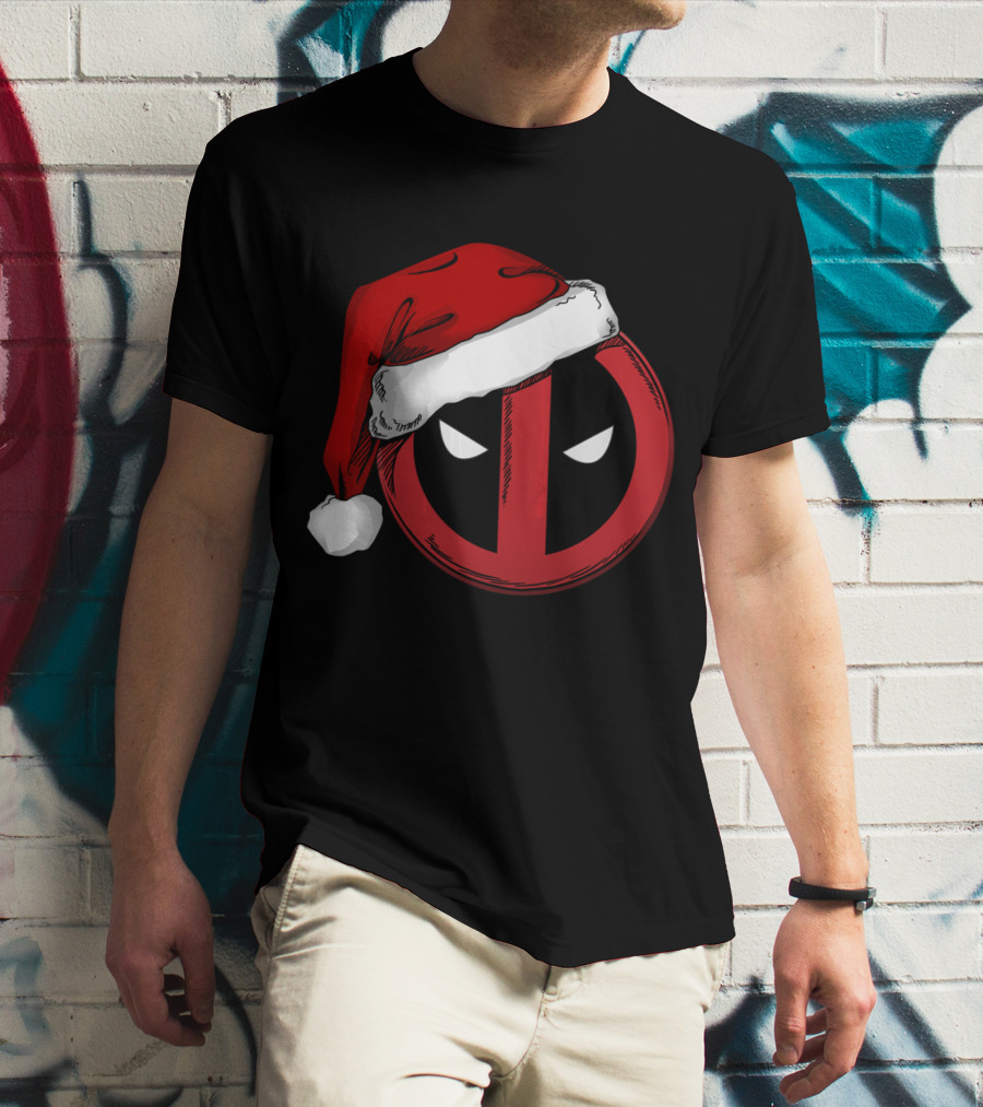 Marvel Deadpool Santa Hat T-Shirt