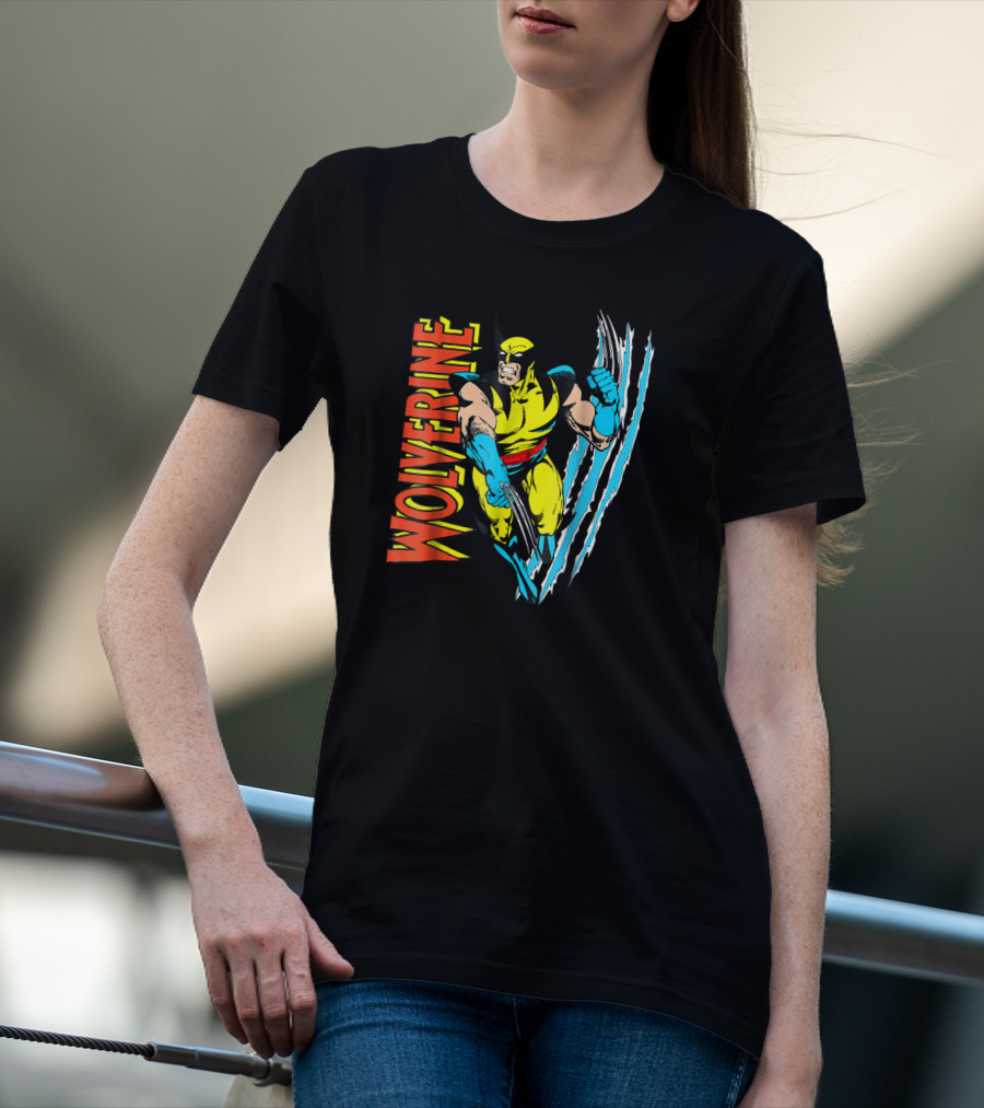 Wolverine X Men Vintage Claw Slice Marvel T-Shirt