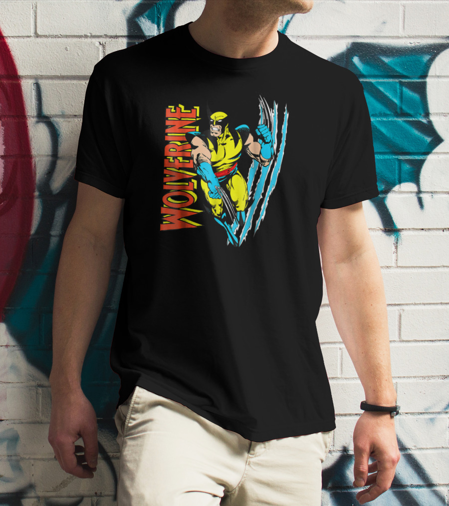 Wolverine X Men Vintage Claw Slice Marvel T-Shirt