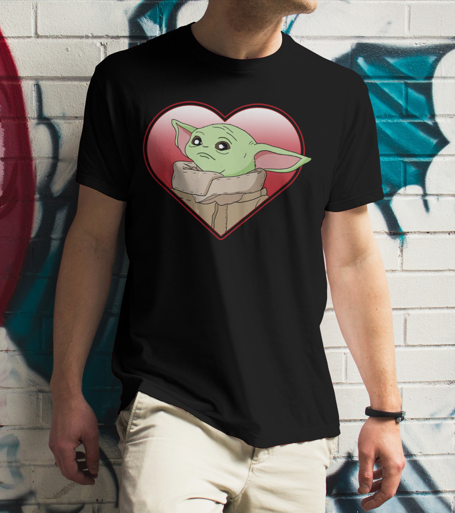 Star Wars The Mandalorian The Child Valentine Heart Grogu T-Shirt