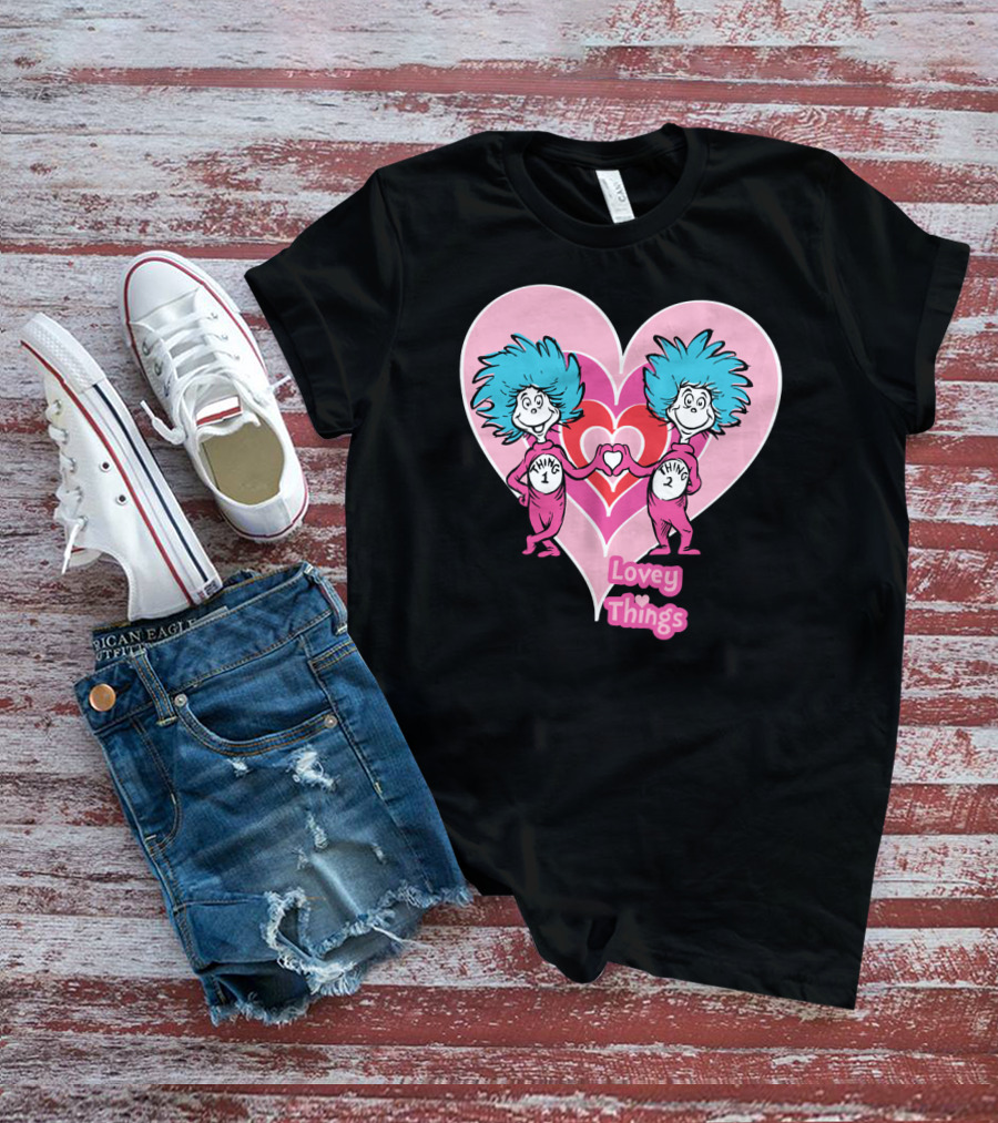 Thing 1 Thing 2 Heart Lovey Things T-Shirt