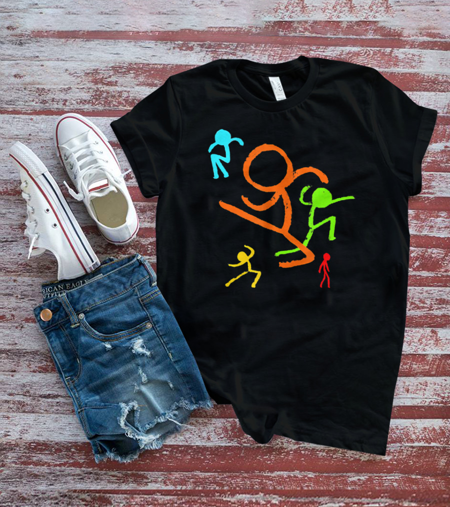 Five Colorful Stick Figures Youth Fashion T-Shirt