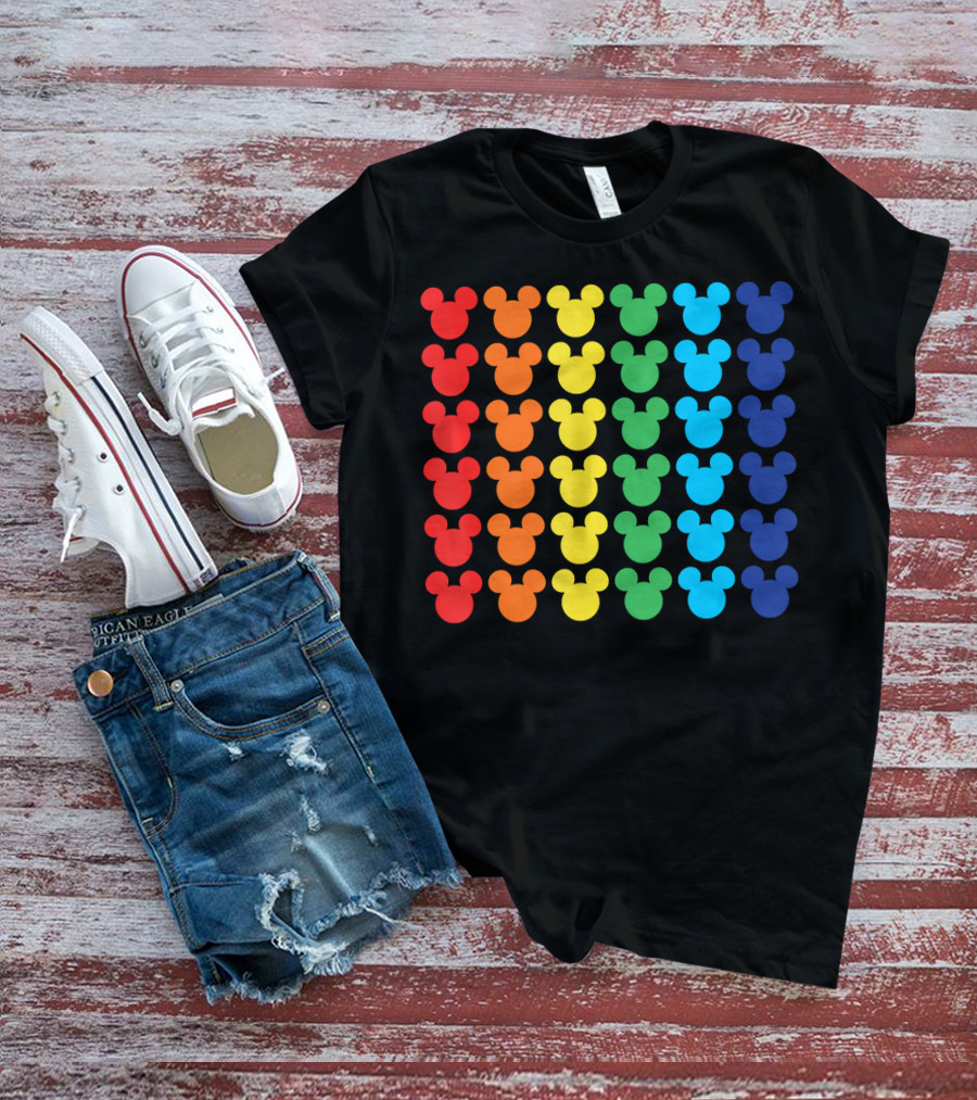 Disney Mickey Mouse Colorful Rainbow T-Shirt
