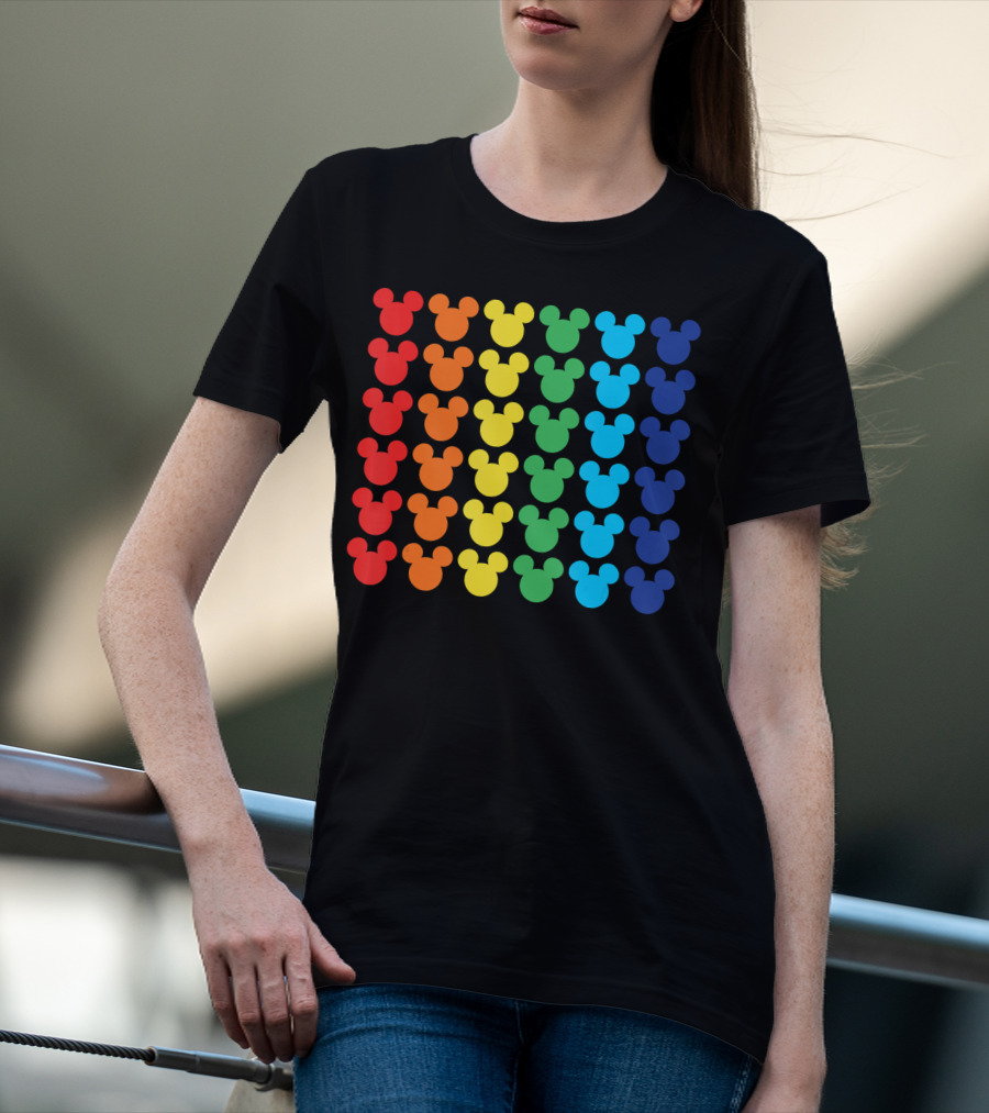 Disney Mickey Mouse Colorful Rainbow T-Shirt