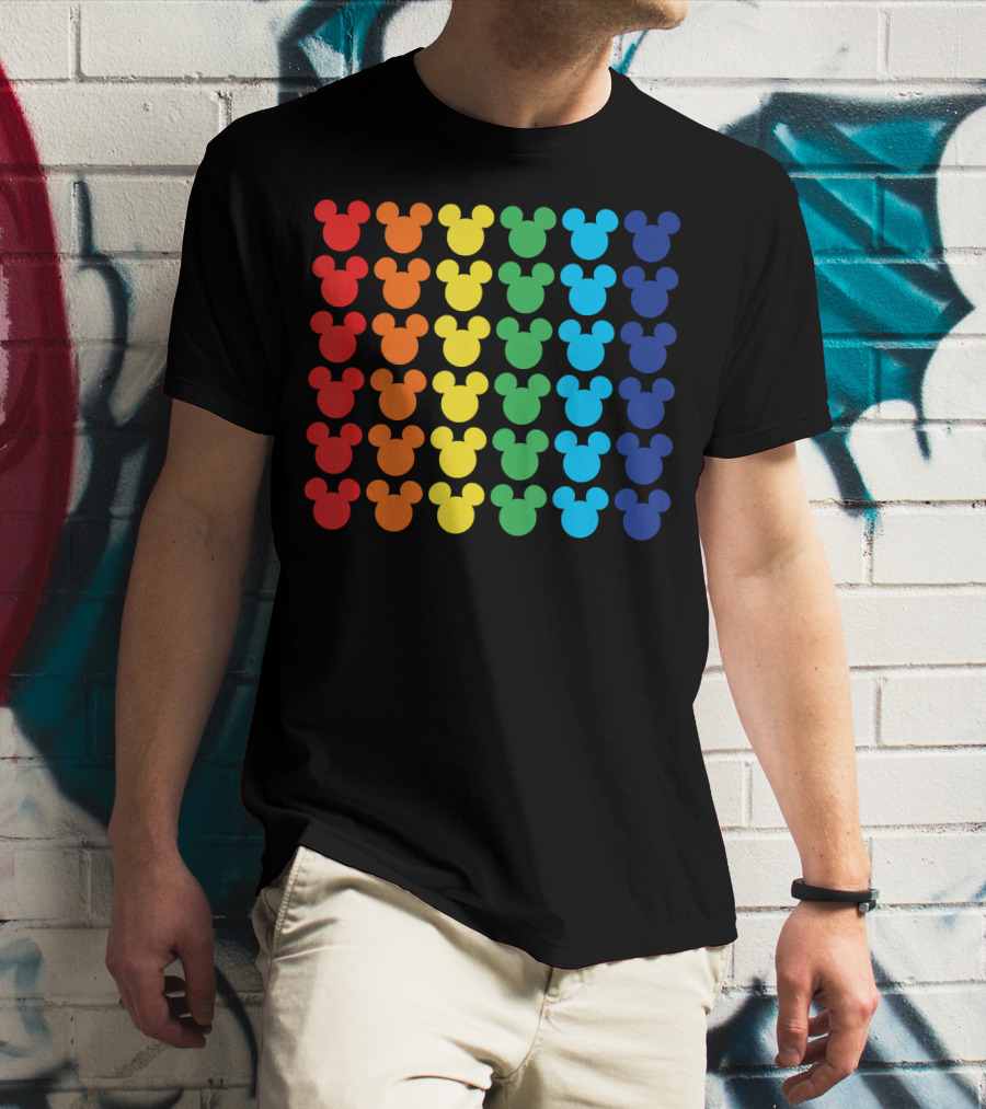 Disney Mickey Mouse Colorful Rainbow T-Shirt
