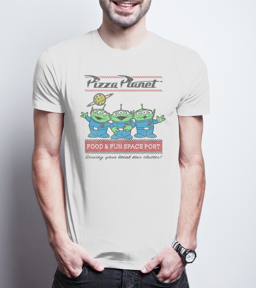Pizza Planet Aliens Toy Story Food And Fun Space Port Disney Pixar T-Shirt