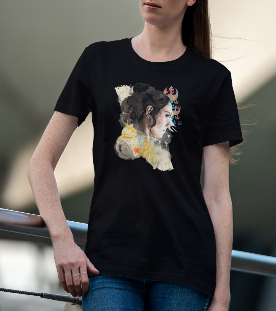 Star Wars The Rise Of Skywalker Rey BB-8 Rebel Alliance Collage T-Shirt