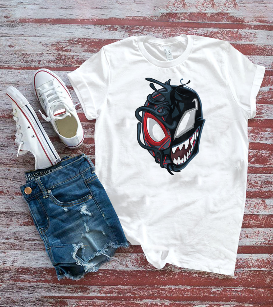 Marvel Maximum Venom Spider-Man Miles Morales Half Venom Face T-Shirt