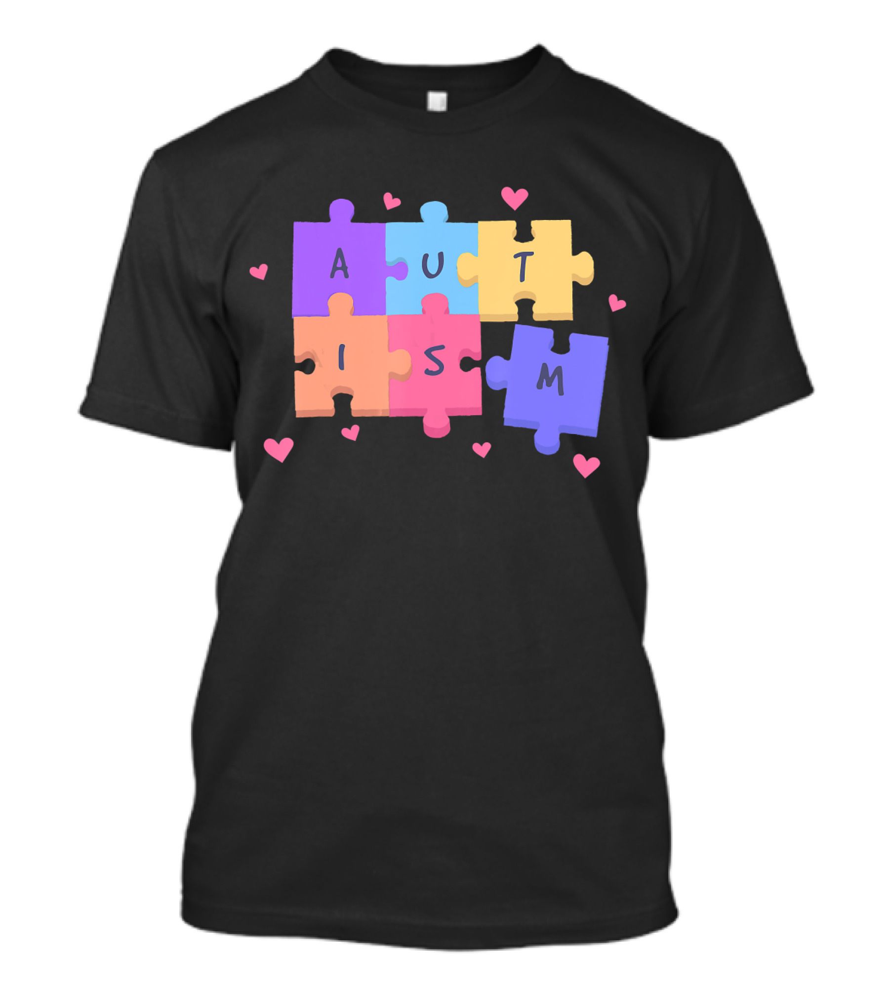 Autism Puzzle Heart Awareness Teacher T-Shirt