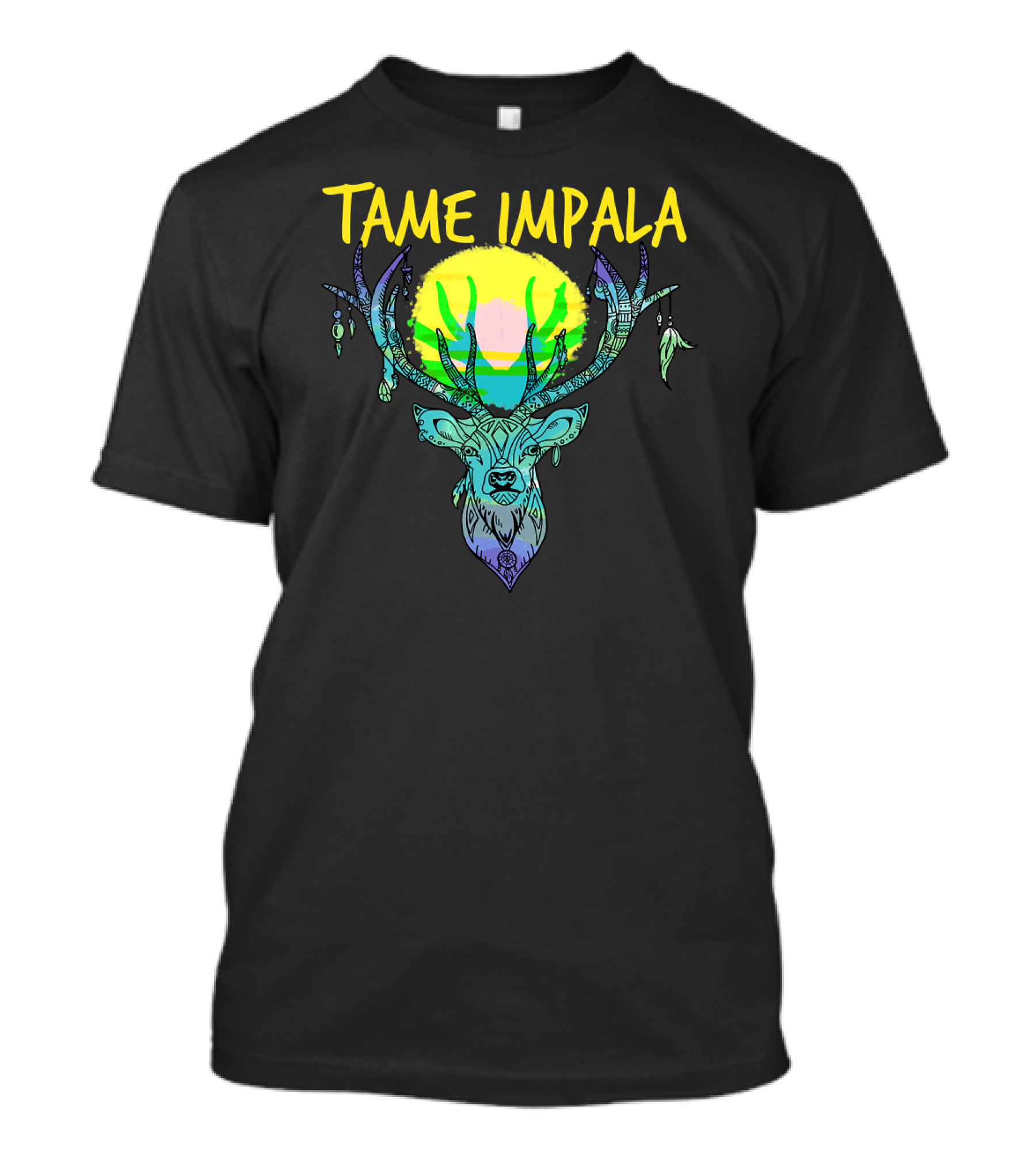 Tame Impala Deer Antlers Sunburst Psychedelic T-Shirt