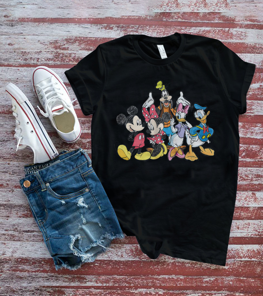 Disney Mickey Mouse Minnie Goofy Daisy Donald Friends T-Shirt