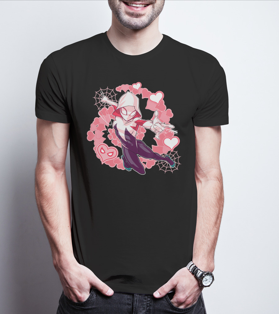 Spider Gwen Hearts Into The Spider-Verse Marvel T-Shirt