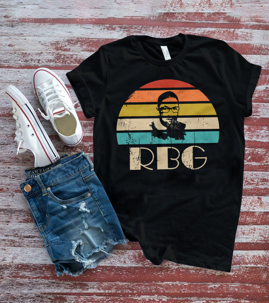 Vintage RBG Ruth Bader Ginsburg Retro Stripes T-Shirt