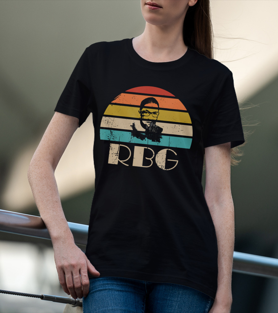 Vintage RBG Ruth Bader Ginsburg Retro Stripes T-Shirt