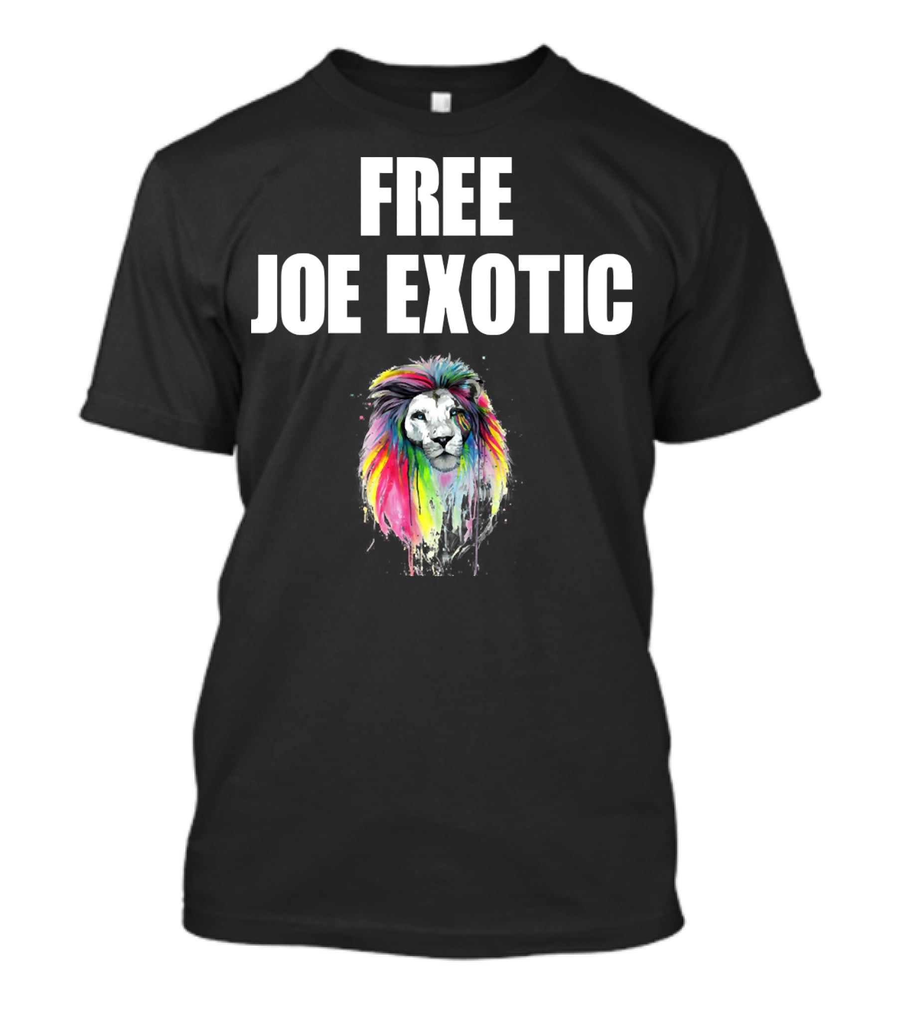 FREE JOE EXOTIC Colorful Lion Head T-Shirt