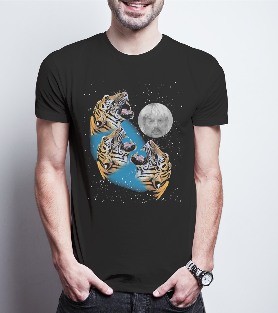Joe Exotic Moon Three Tiger King Roaring Tiger Ladies T-Shirt